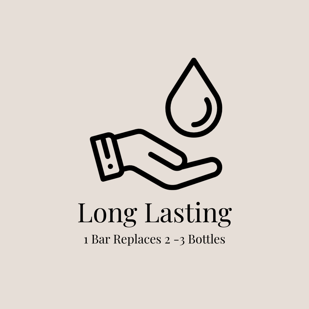 Long Lasting | 1 Bar Replaces 2 to 3 Bottles