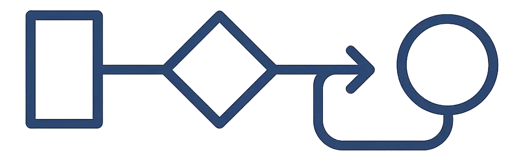 Illustration representing structured systems thinking and organizational workflow.