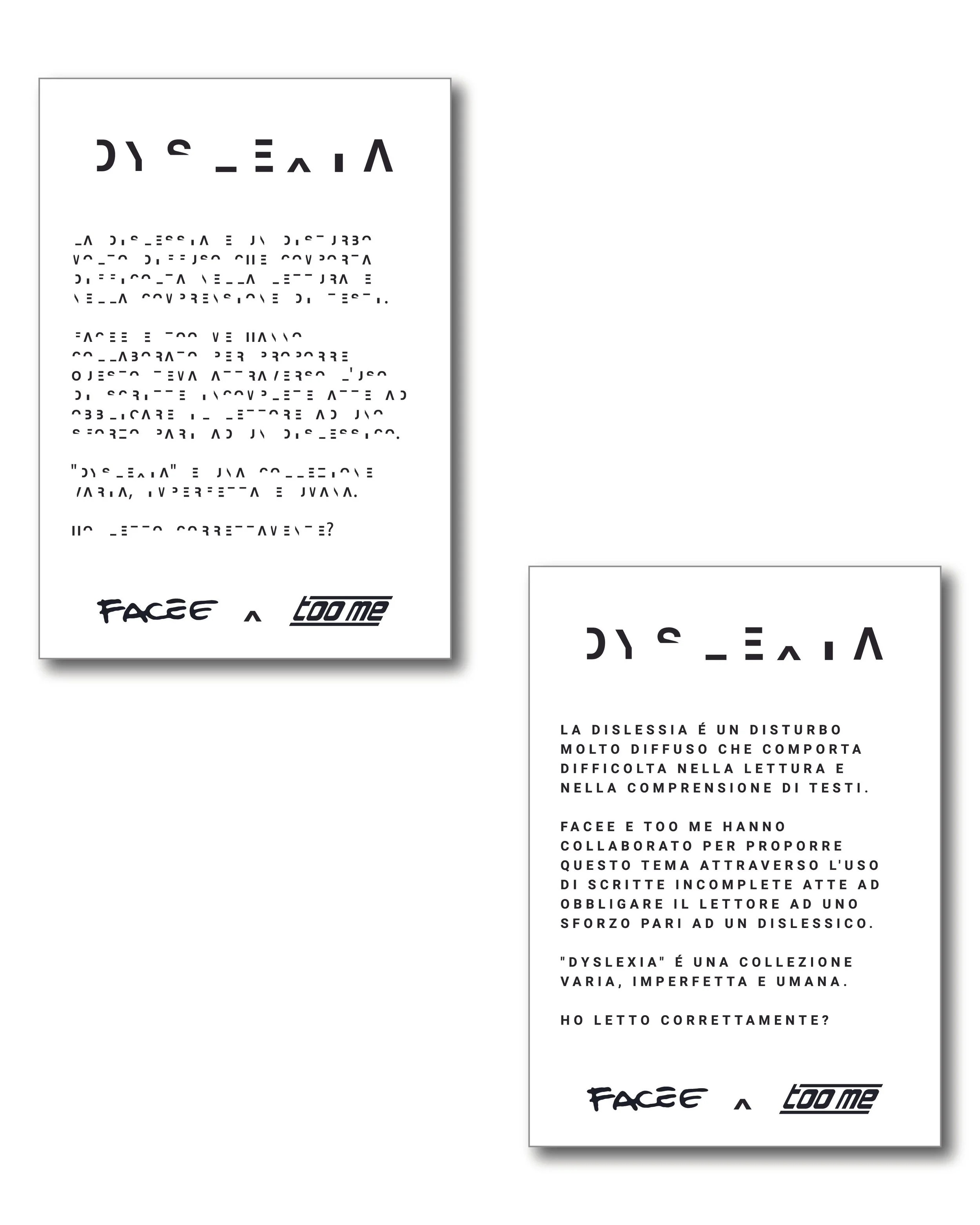 Cartellino in abbinata ai capi.