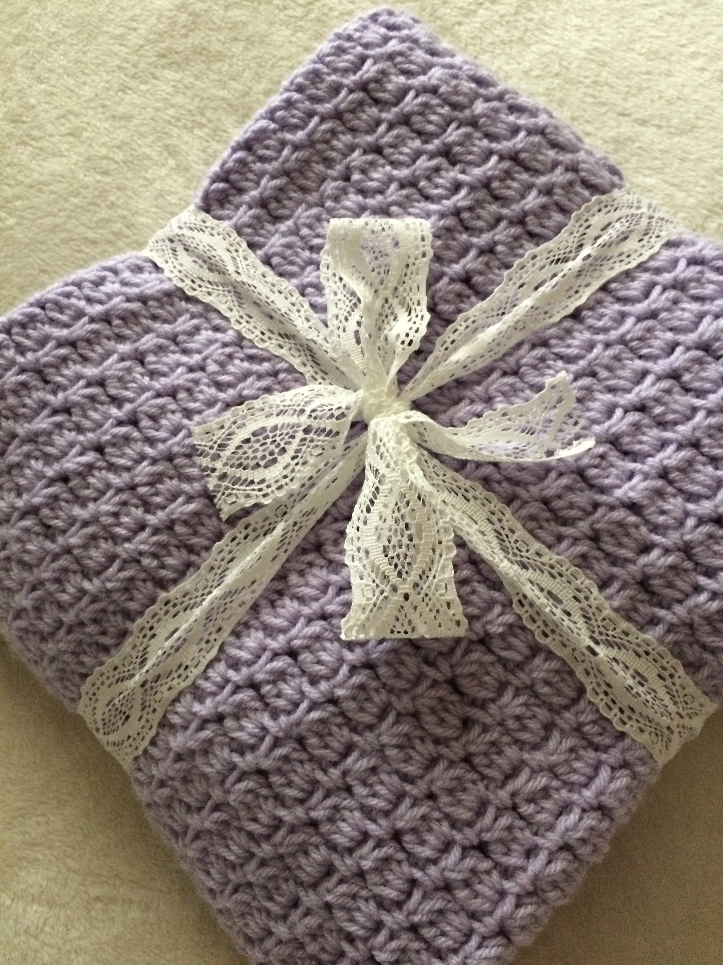 Double Crochet Lavender Baby Blanket