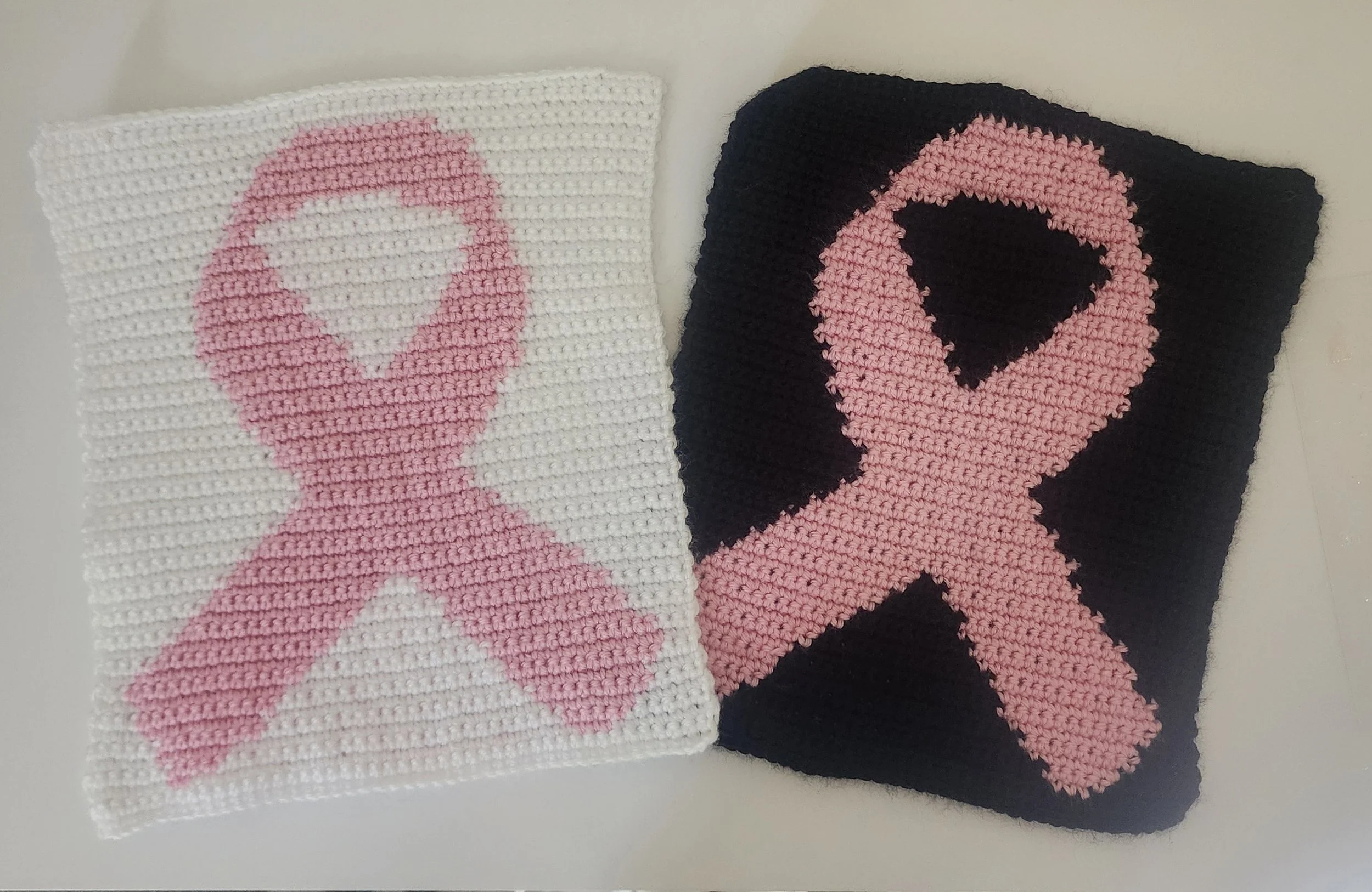 Black or White background Breast Cancer Ribbon Tapestry