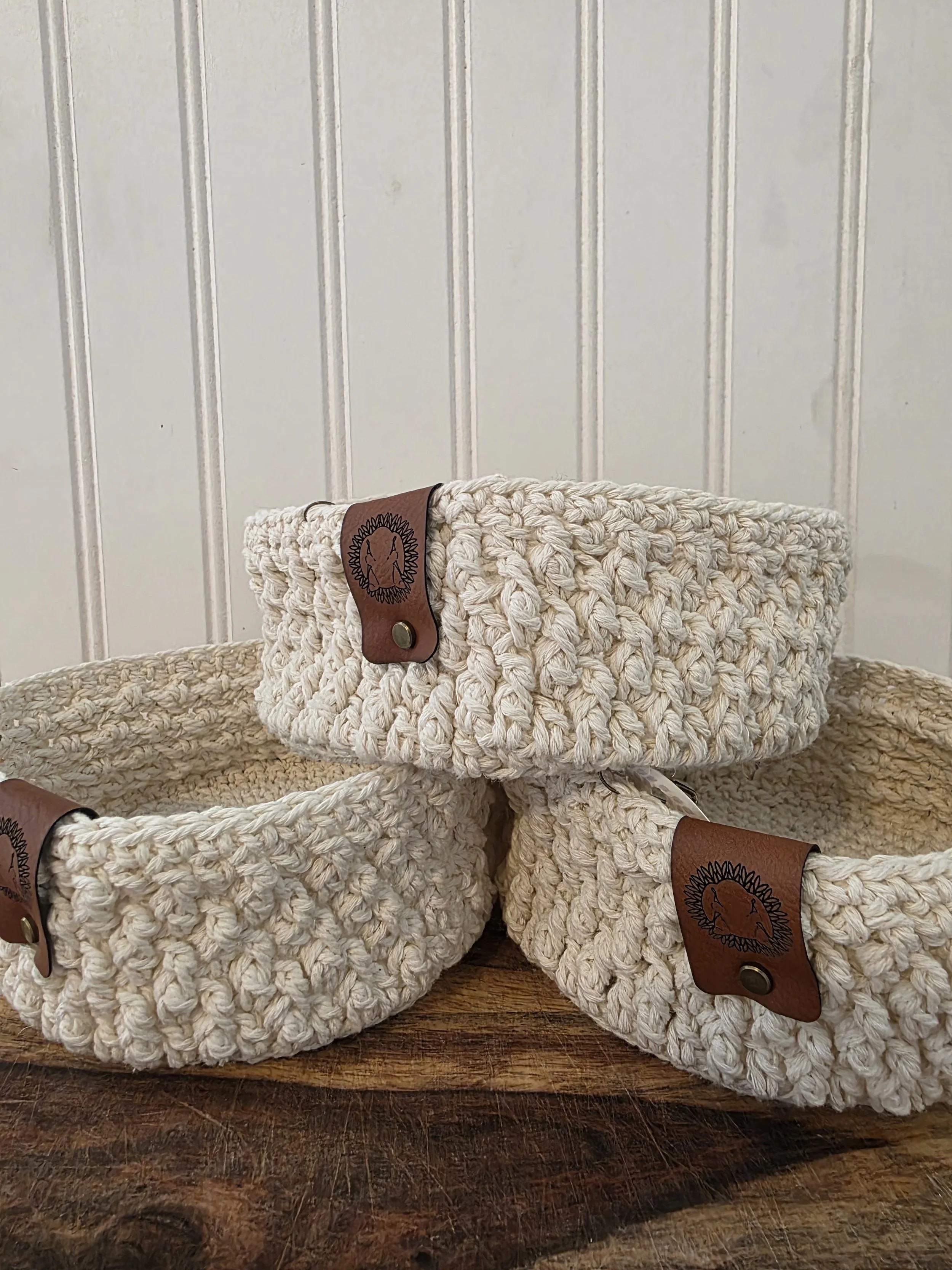 Alpine Crocheted Macrame Small Basket