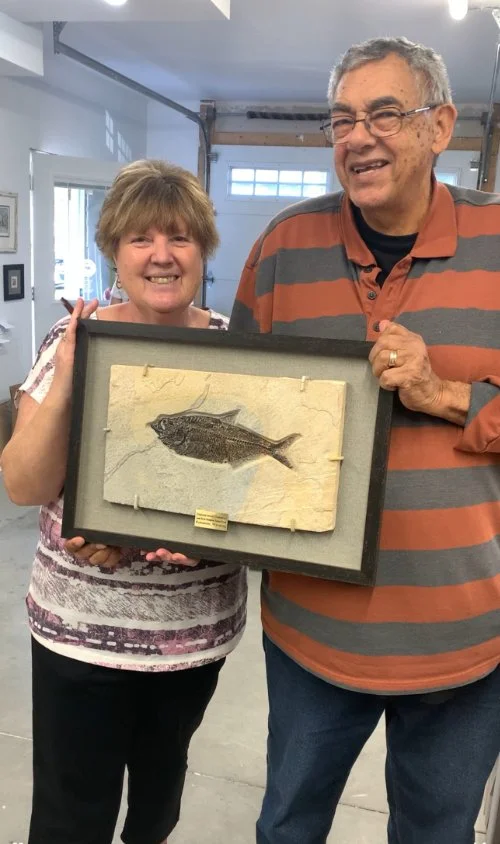 Customers with Fish - framed by Carriage House Picture Framing