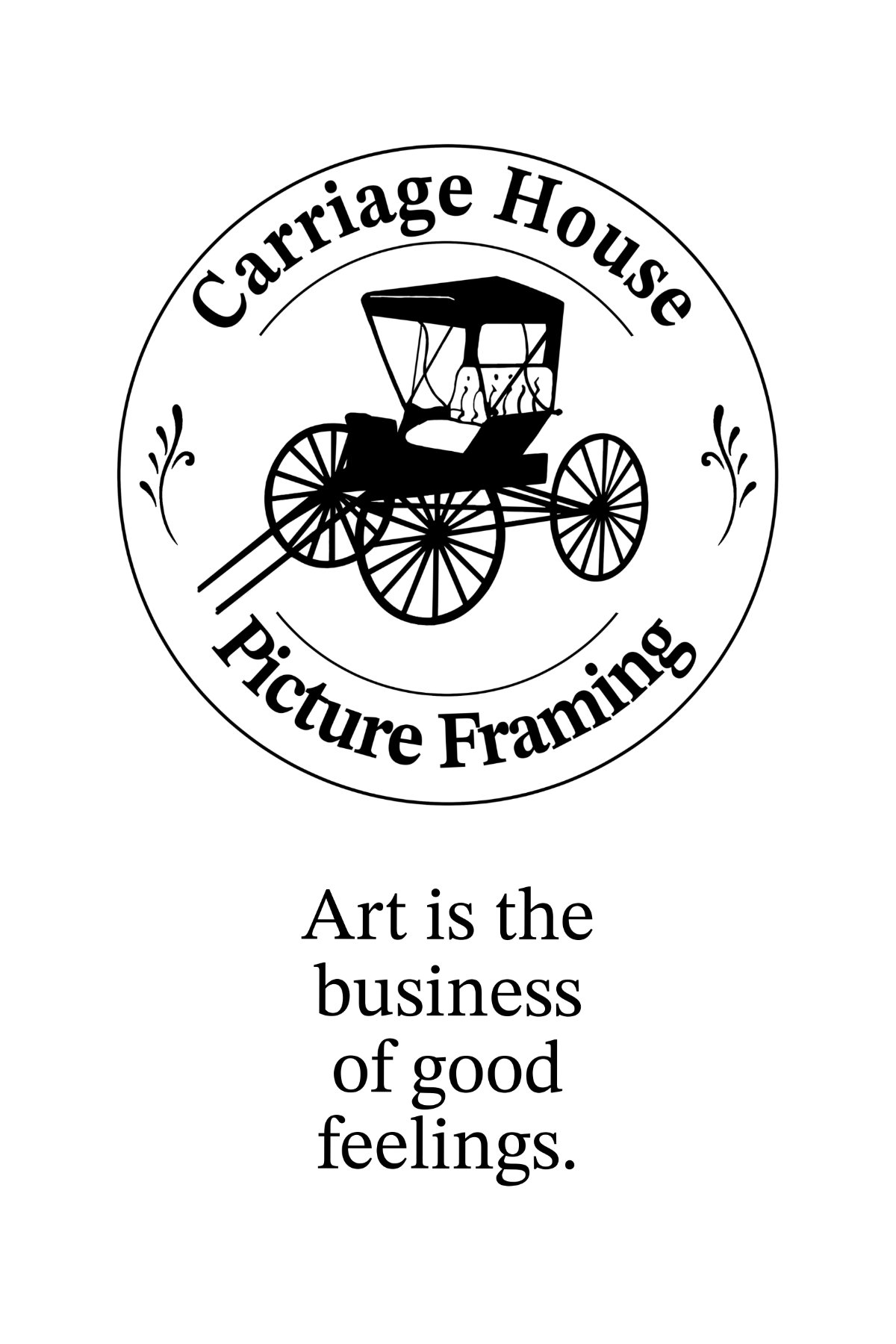 Carriage House Picture Framing Road Sign Logo