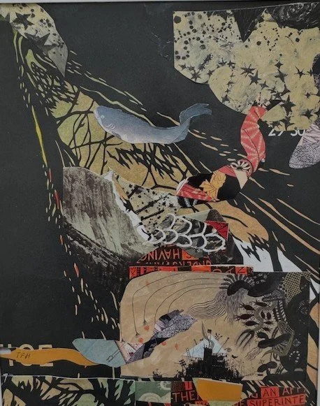 Beautiful Swimmers | Collage | 9" x  12"