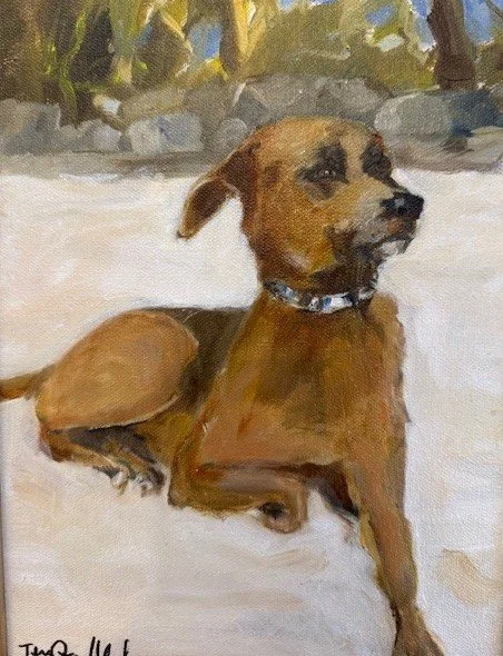 Moss, Guardian of the Beach | Oil | 9" x 12", Sold
