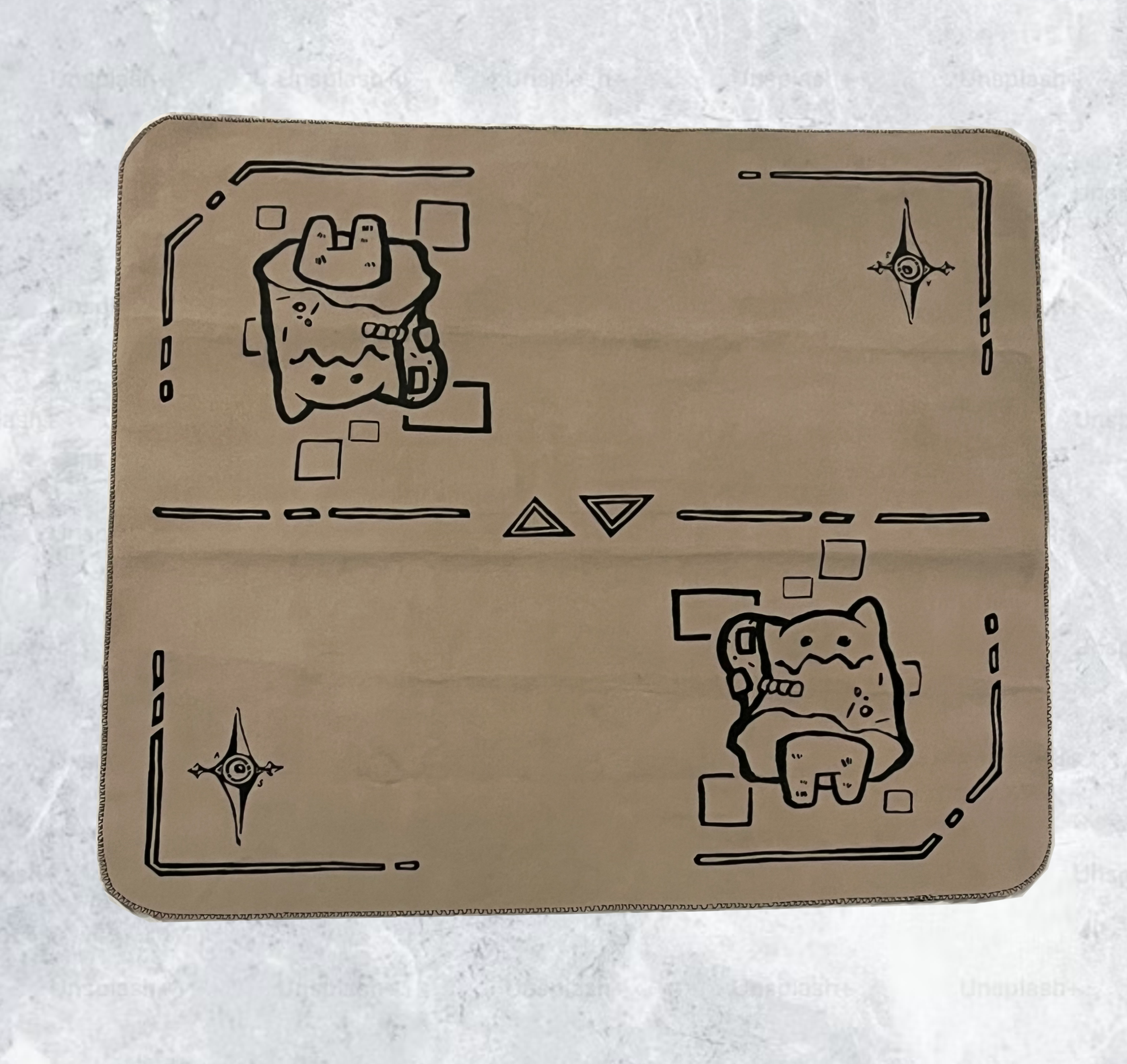 Preorder - Marshmao Cloth Mat - Beige (Black Ink)