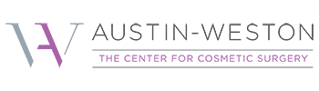 Austin-Weston logo featuring "The Center for Cosmetic Surgery" tagline.