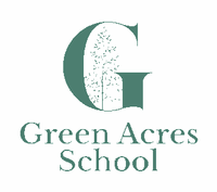 Logo of Green Acres School with a stylized letter G and tree graphic.
