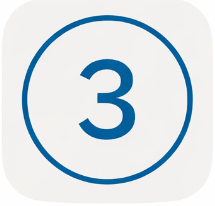 Number 3 inside a blue circle on a white background.