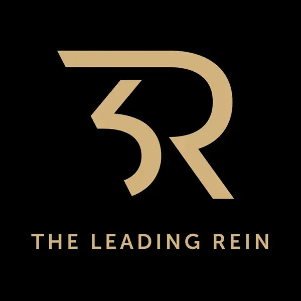 Logo with a stylized letter R and the words 'The Leading Rein' underneath, in gold on a black background.