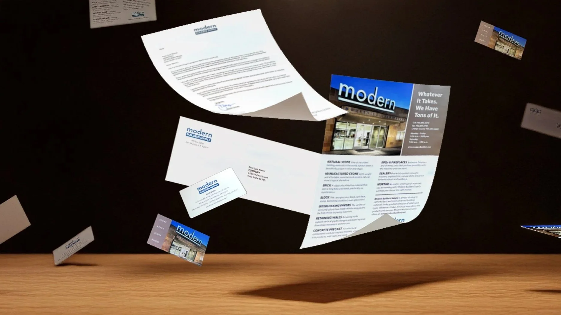 Modern Builders business stationery