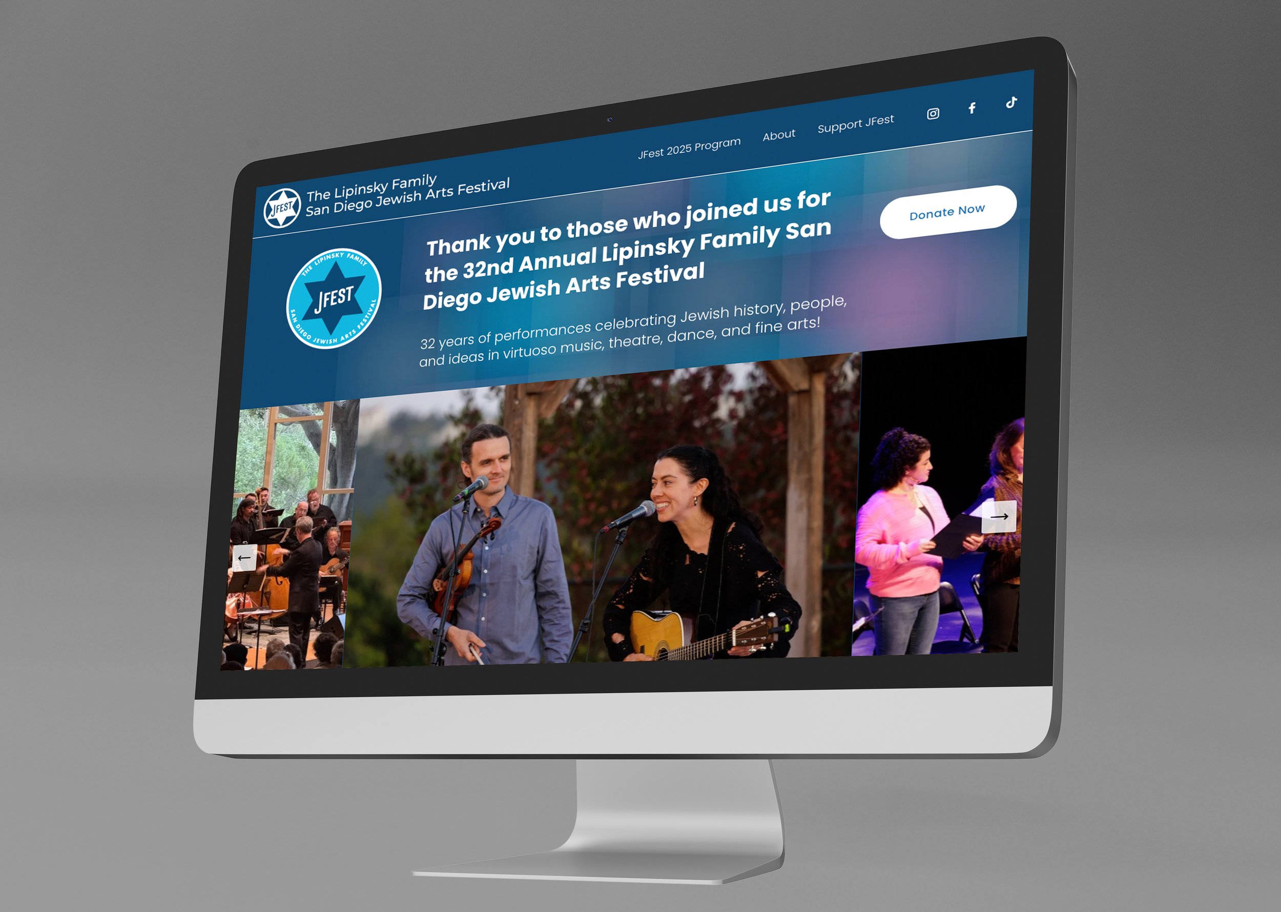 Website for The Lipinsky Family San Diego Jewish Arts Festival