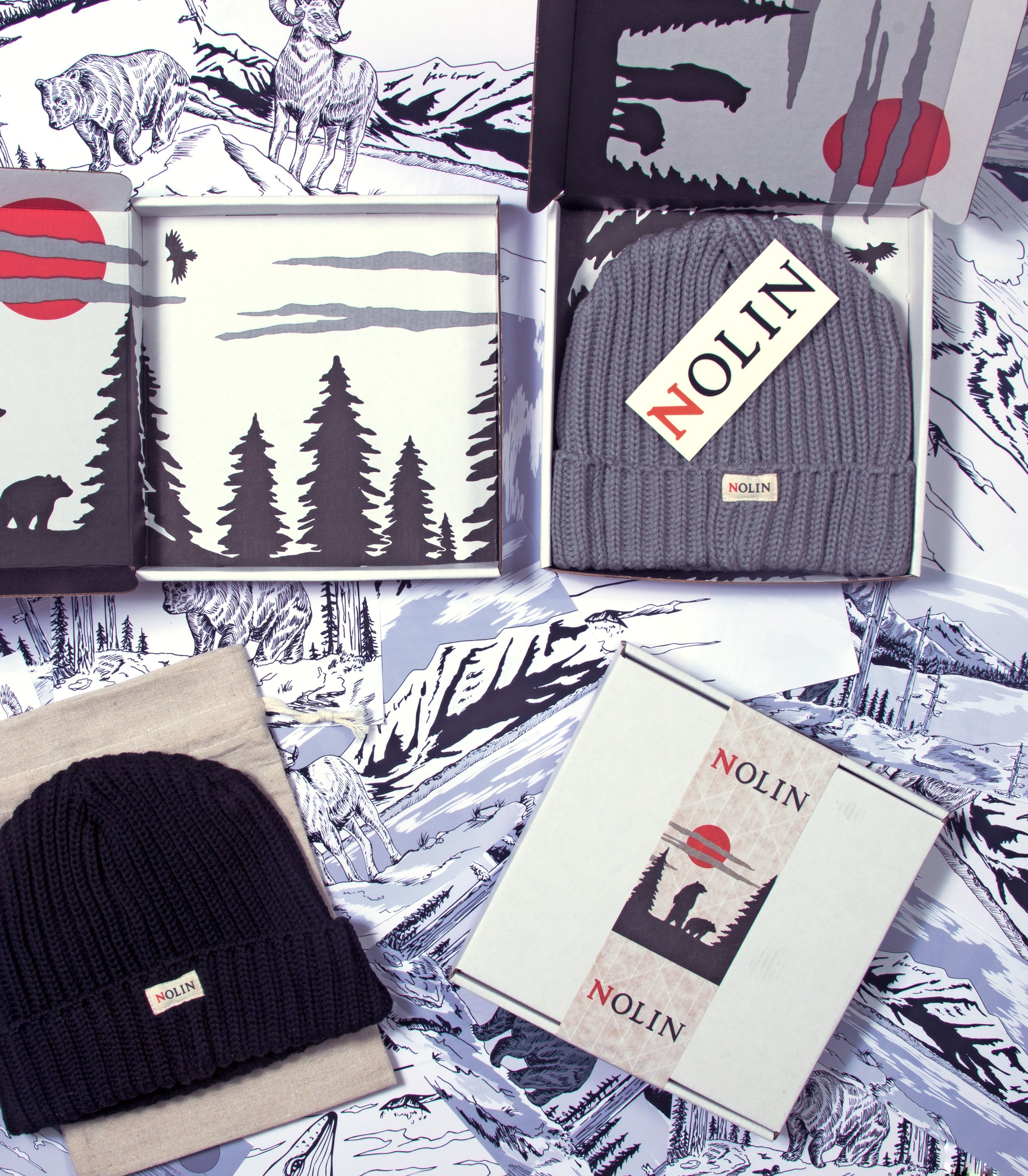 Branding and packaging for Nolin Beanies