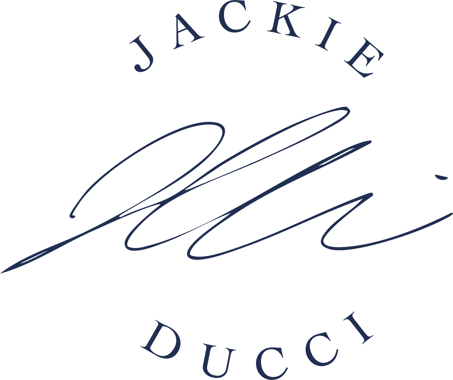 The logo for Jackkie Duci, featuring the name in stylized cursive with the words Jackkie and Duci encircling a central signature-style script.