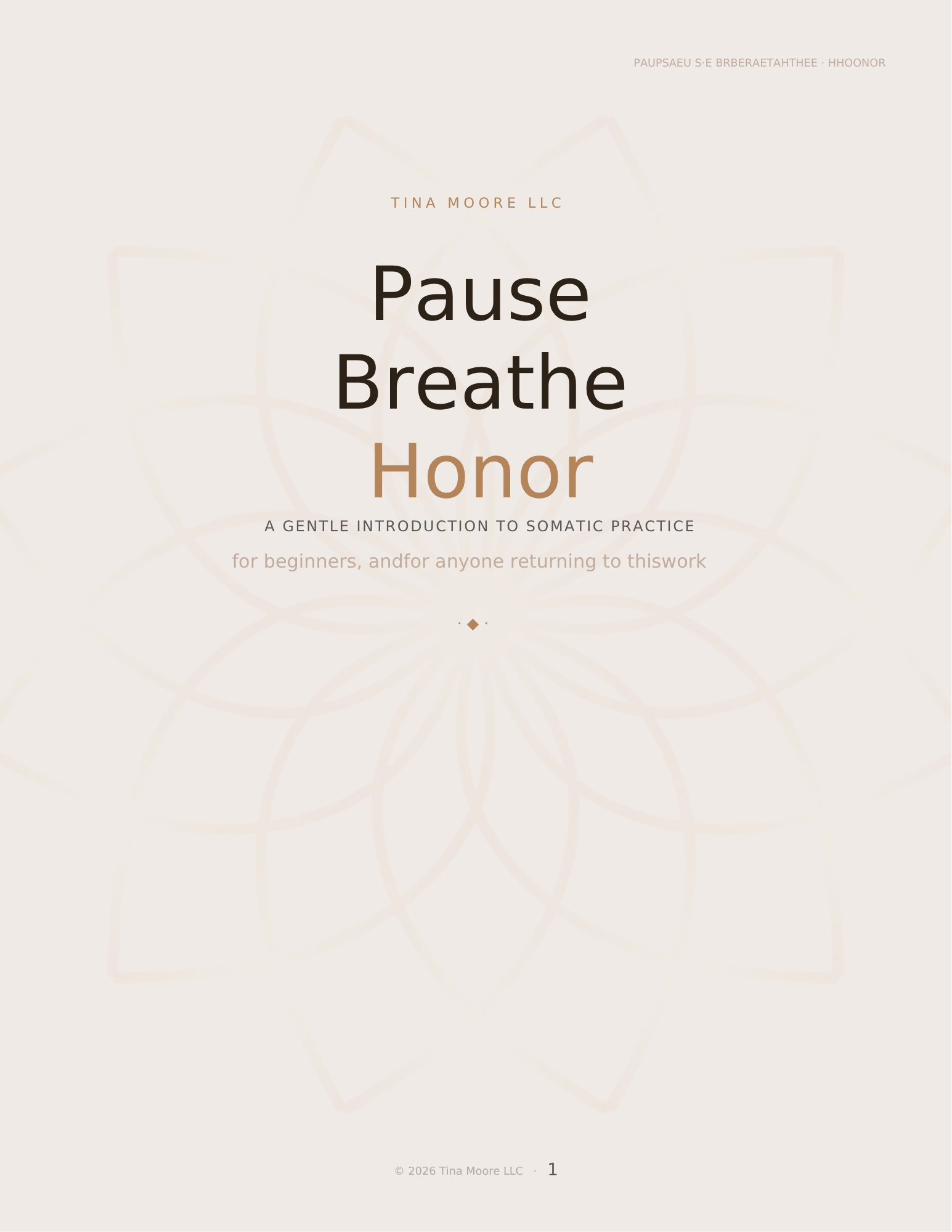 Pause Breathe Honor Workbook