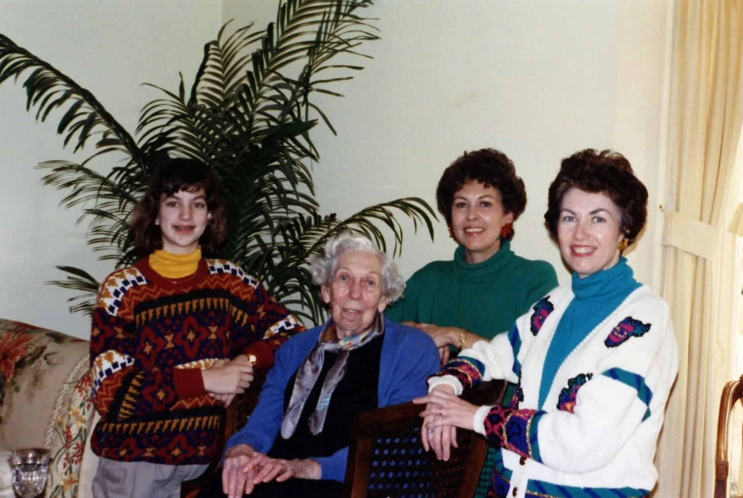 Eudora with family, great niece (Elizabeth Eudora) and nieces (Liz and Mary Alice)