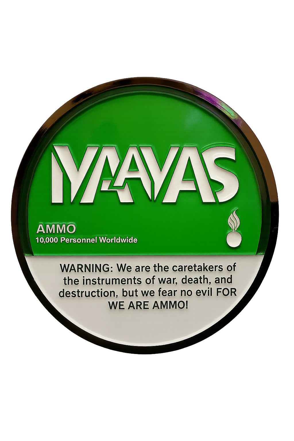 Custom AMMO Coin Beer Can and Nicotine Pouches