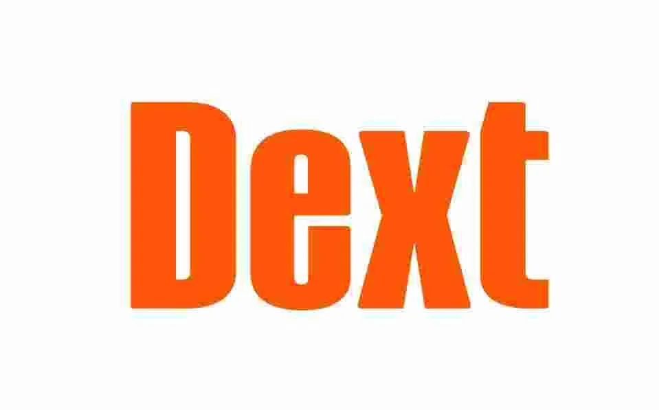 The word "Dext" in bold, orange text on a white background.
