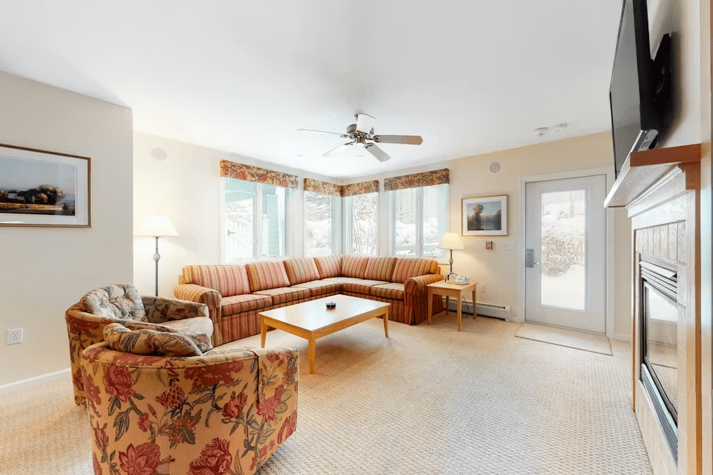 The large sofa has a queen pullout