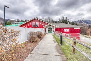Th North Hill Aquatics Center across the parking lot and available to Eagles Guests. It had indoor and outdoor pools, a giant slide, hot tubs, an exercise room and a playground. It is open year-round
