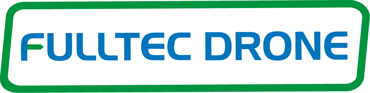 Sign with green border and white background, displaying 'FULLTEC DRONE' in blue text.