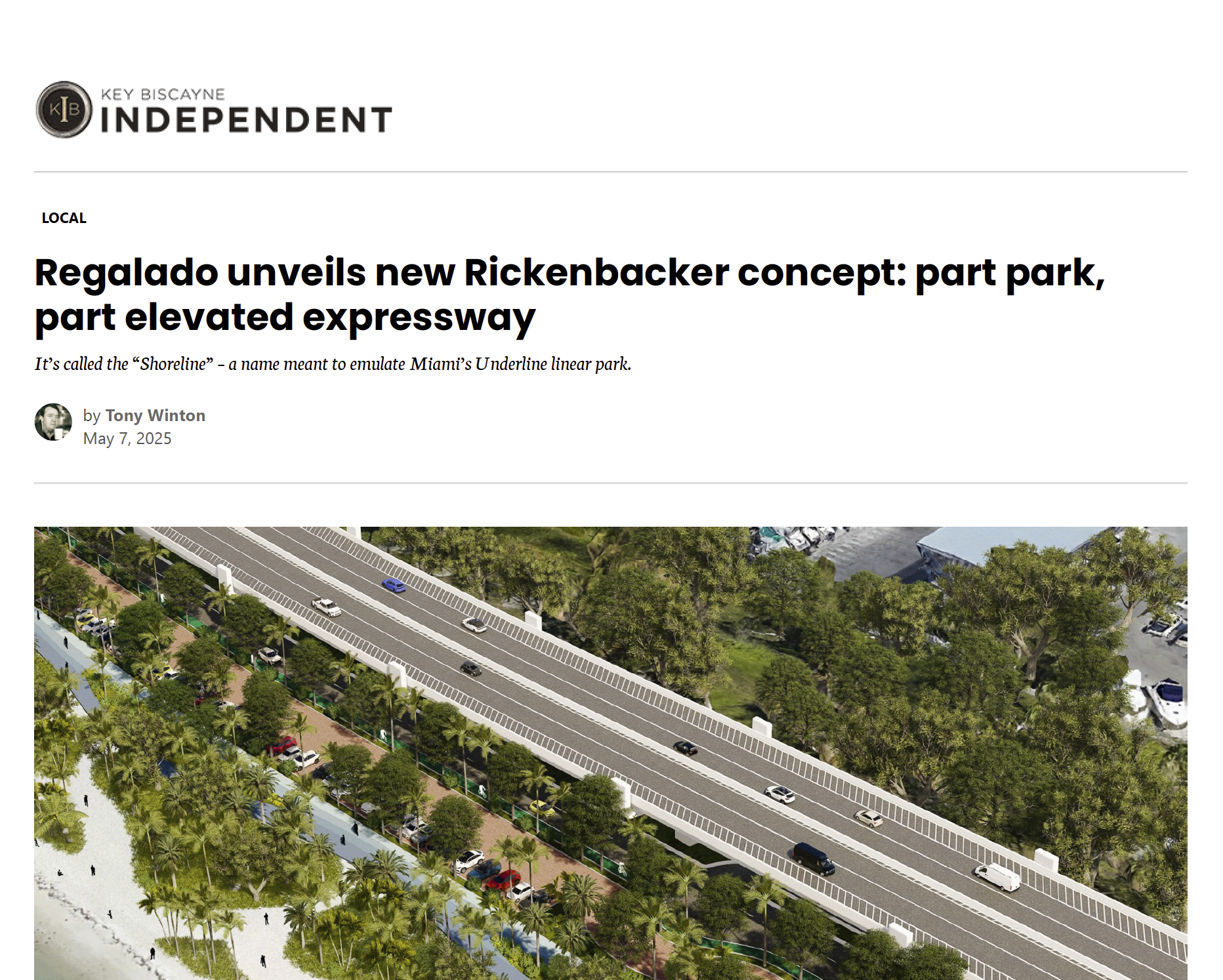 Regalado unveils new Rickenbacker concept: part park, part elevated expressway