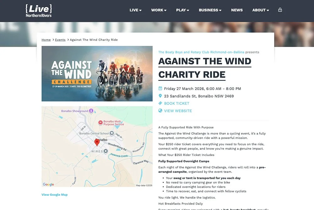 Against the Wind Charity Ride Featured on Live Northern Rivers