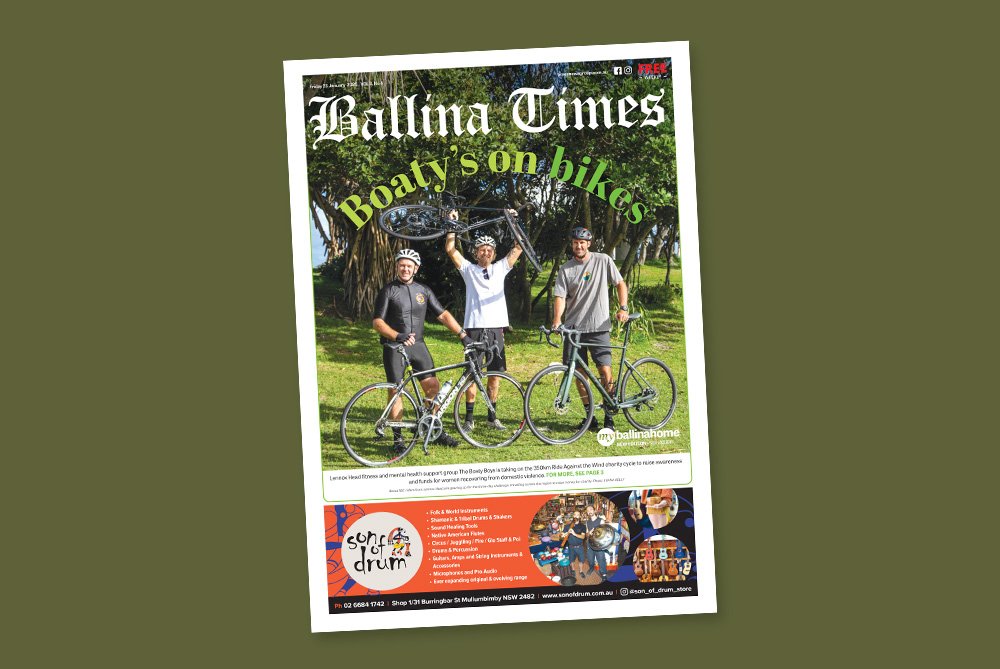 Against the Wind Charity Ride Featured on Ballina Times Front Page and Online