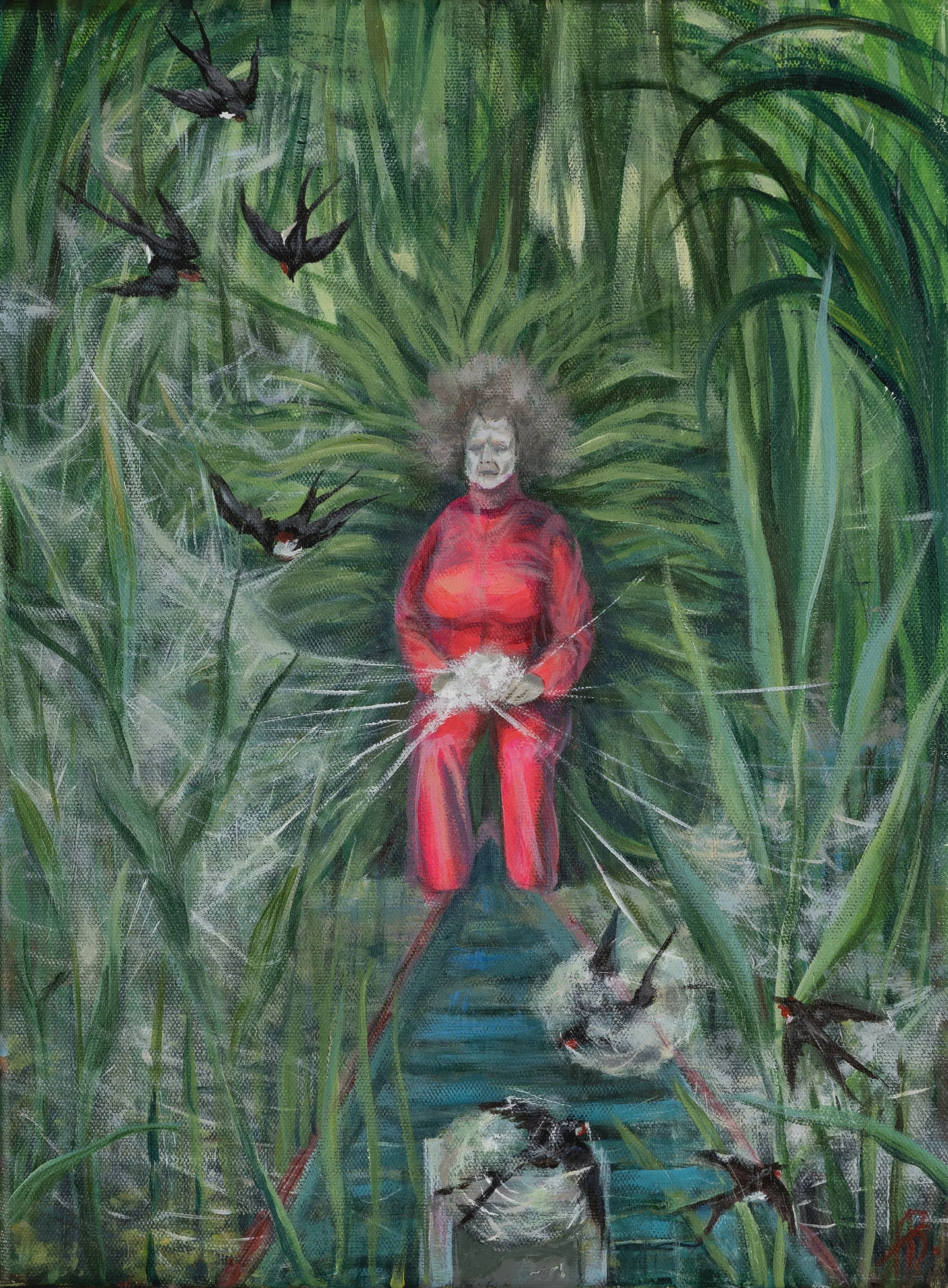 Grandma’s Secrets (Бабушкины Секреты), acrylic on canvas 16”x12” 2018