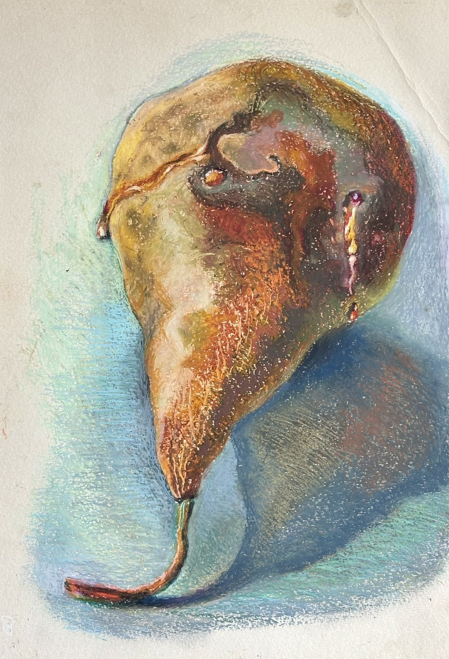 Pear's nectar, oil pastel on paper 11”x16” 2025