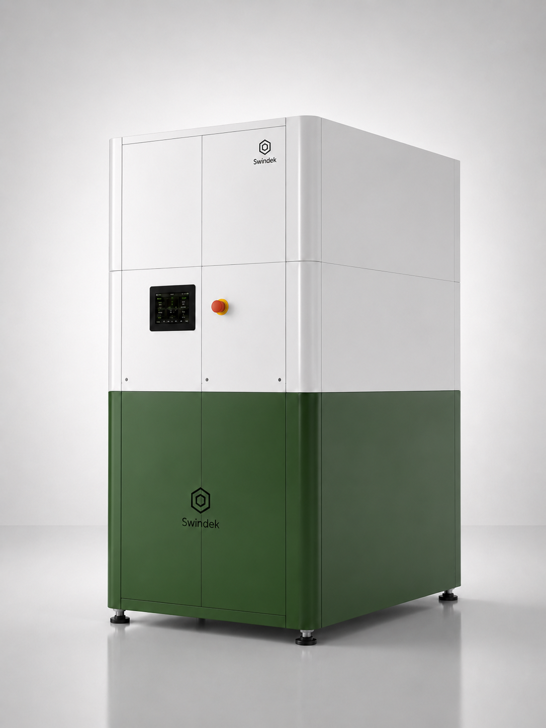 Swindek regenerative coolant filtration system designed for compact industrial installations and reduced floor-space requirements.