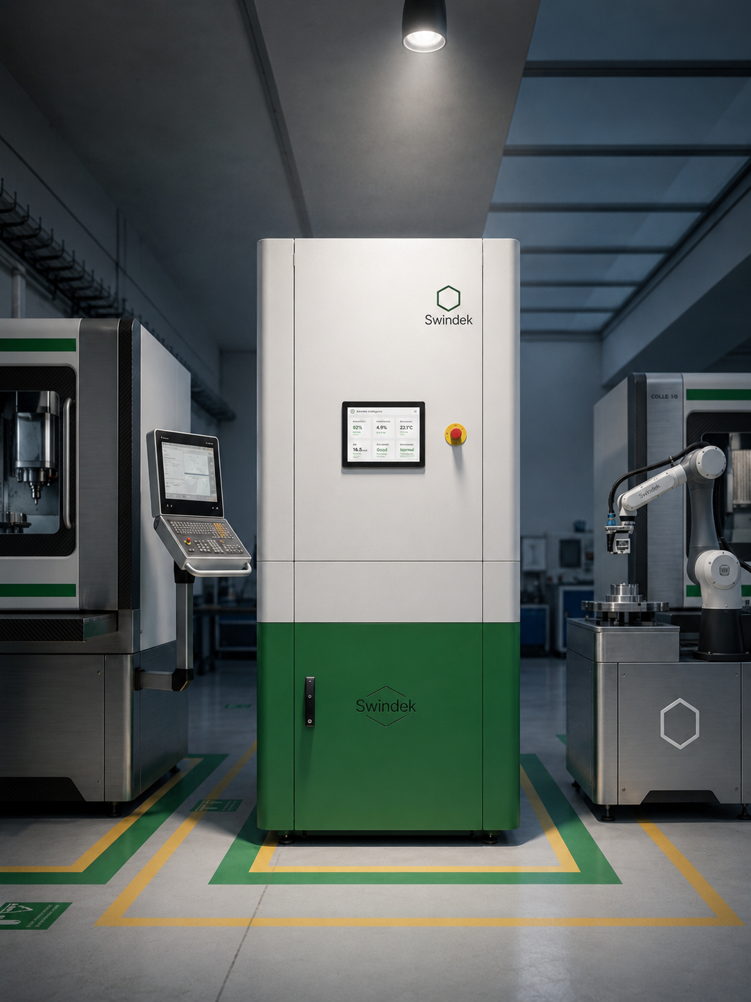 Swindek Intelligence™ is being developed as a monitoring and diagnostic layer for coolant condition, filtration status, maintenance alerts and process stability.