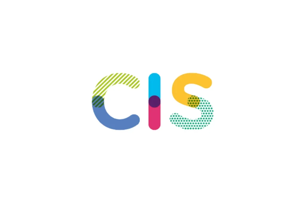 Colorful logo with the word "CIS" in stylized, multicolored letters on a white background.