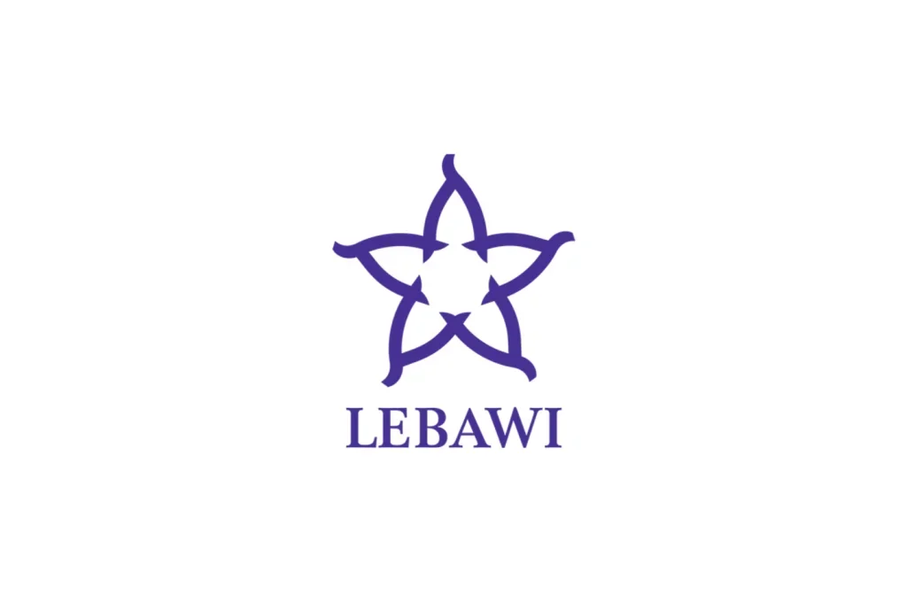 A purple star with a floral pattern and the word "LEBAWI" written below it, on a white background.