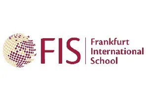 Logo of Frankfurt International School with a globe design and the school's name.