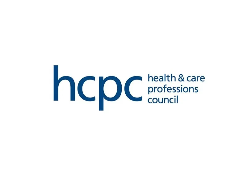 HCPC logo with the words 'health & care professions council' in blue.