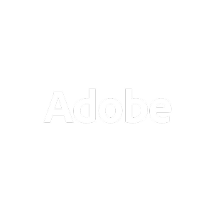 Black background with the white Adobe logo and the word 'Adobe' beneath it.