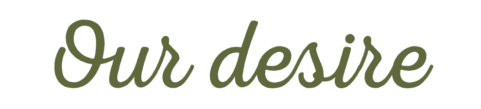 Text that reads 'Our desire' in cursive font.