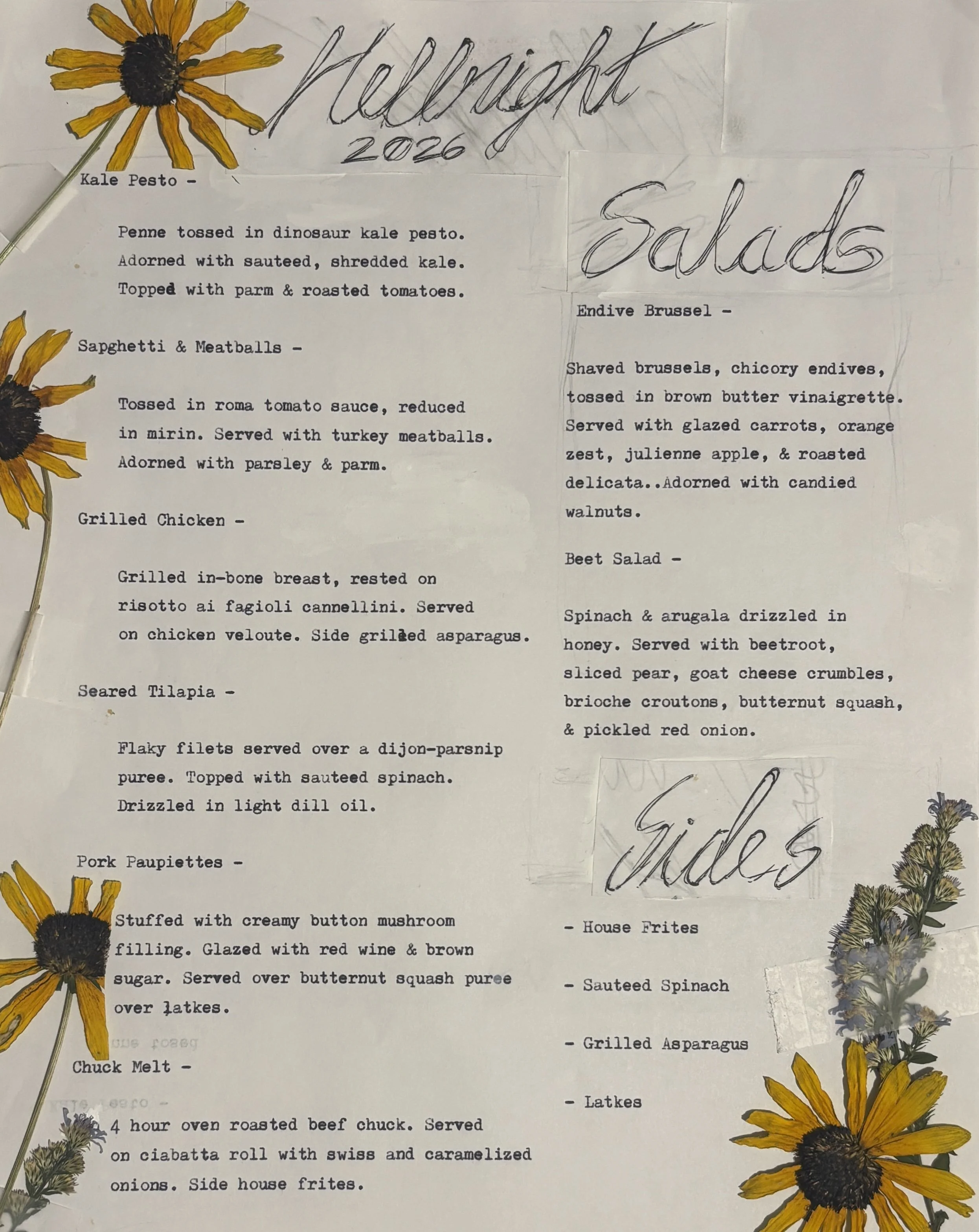 Hellnight 2026 Menu, Page 1