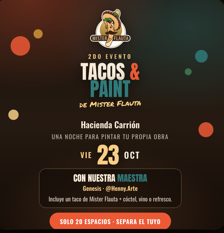 2do Tacos & Paint  de Mister Flauta
