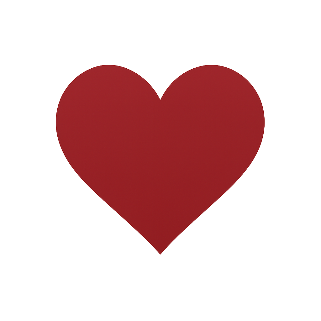 Red heart icon representing encouragement and support