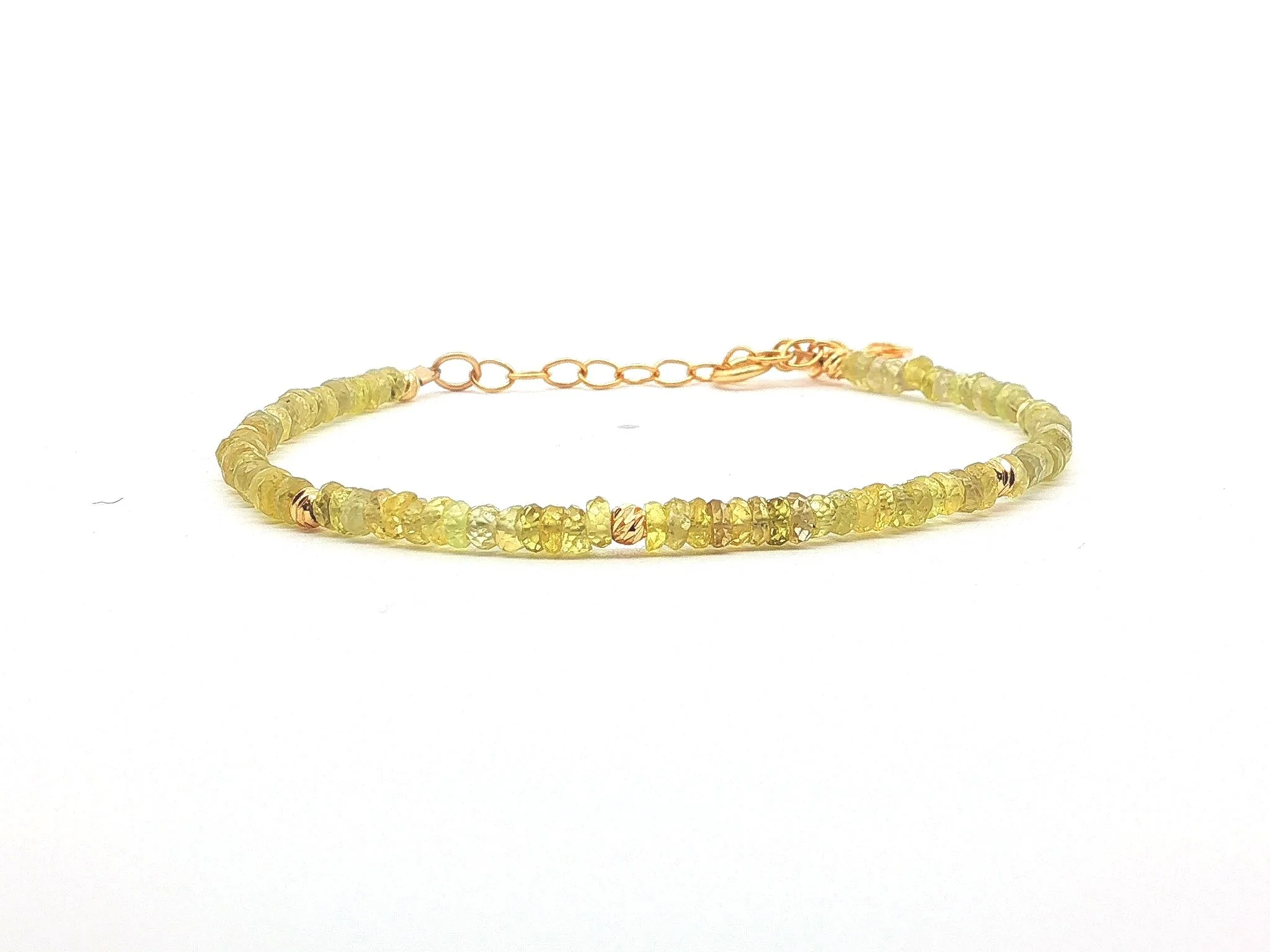 Yellow Green Parti Sapphire Strand