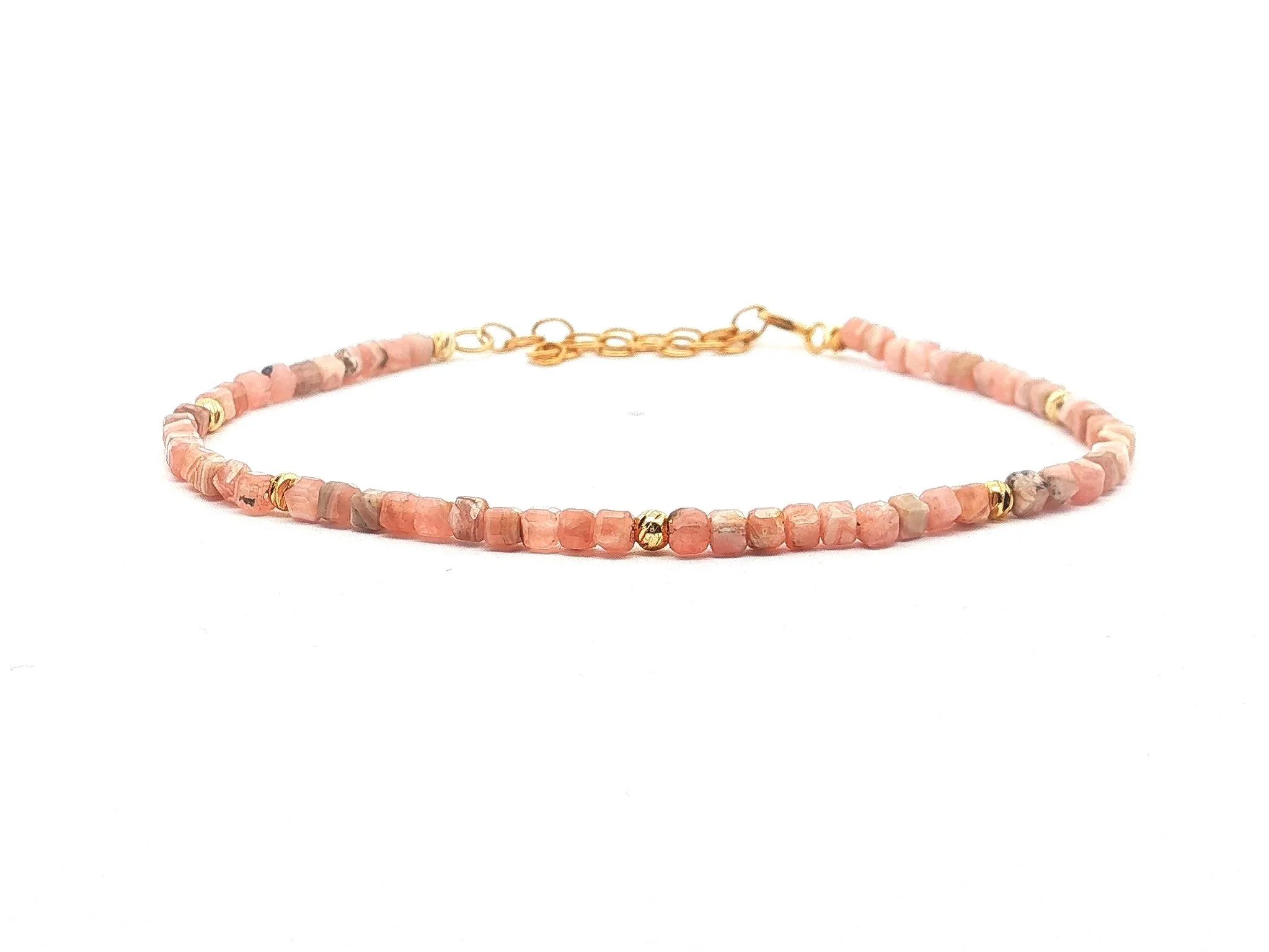 Rhodochrosite Micro Cube Strand