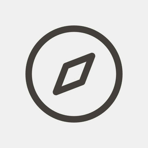 Icon of a compass with a diamond shape in the center.