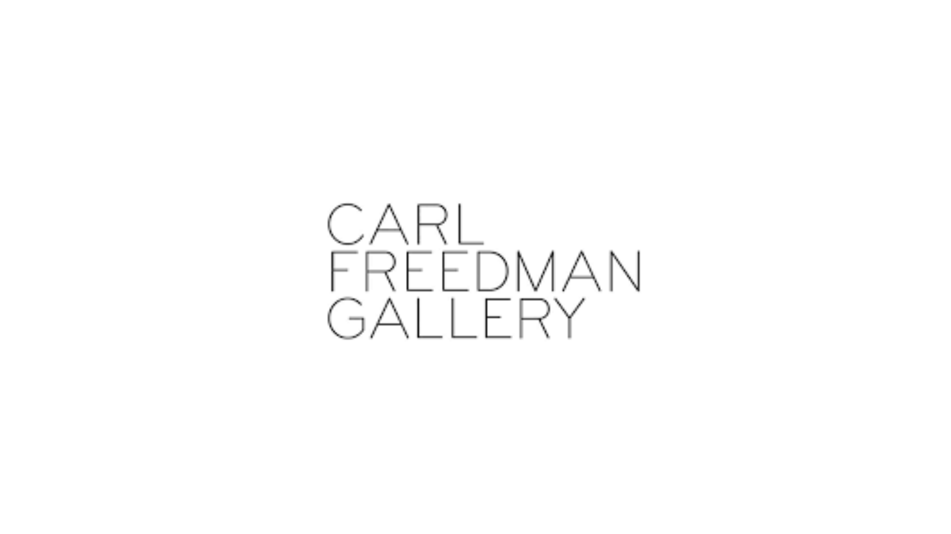 Logo of Carl Freedman Gallery with text in black on a white background.