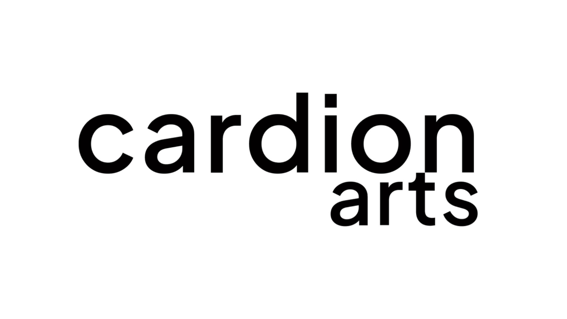Black background with the text 'cardión arts' in white outlined letters.