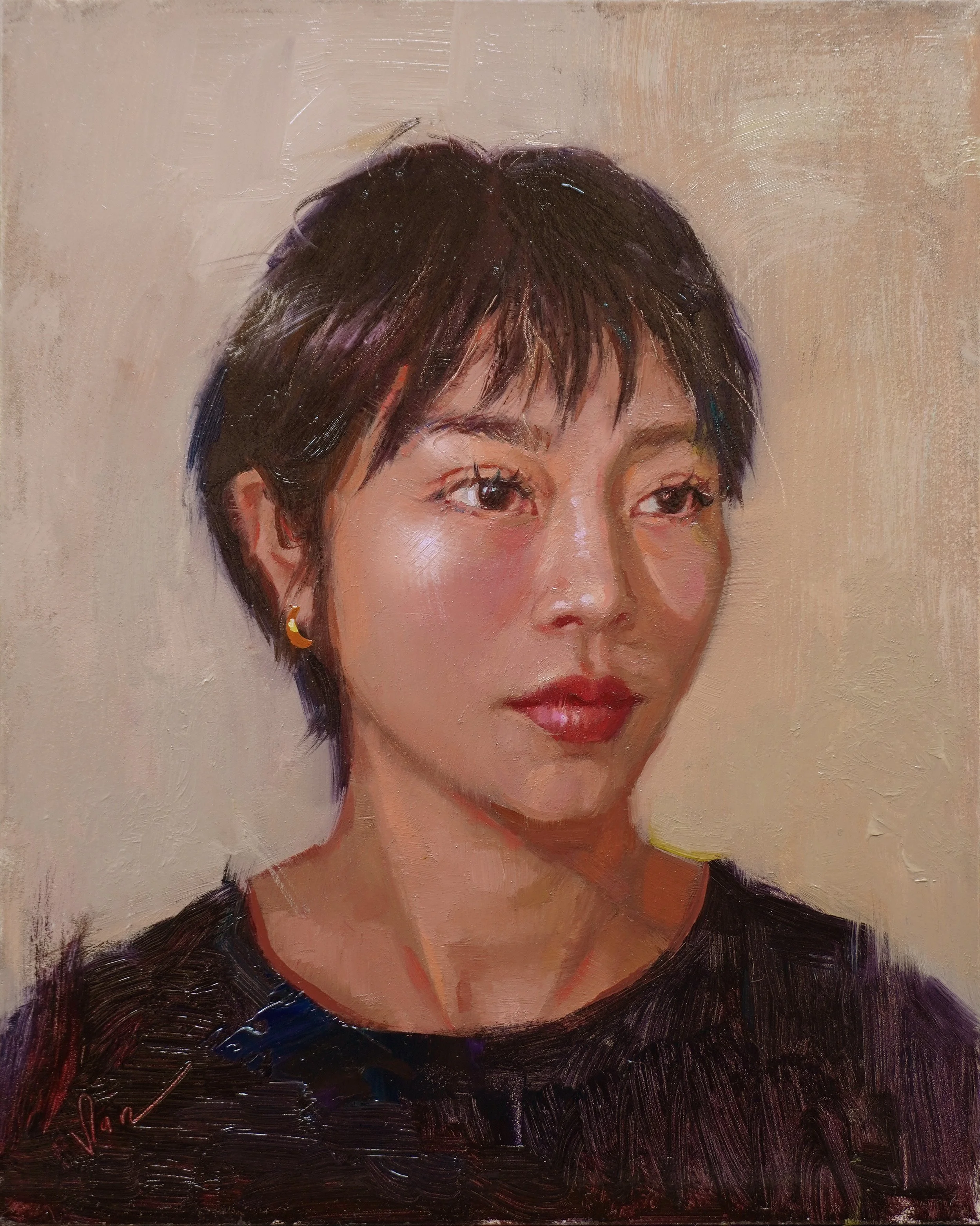 "Pixie", Oil on Board, 8" x 10".