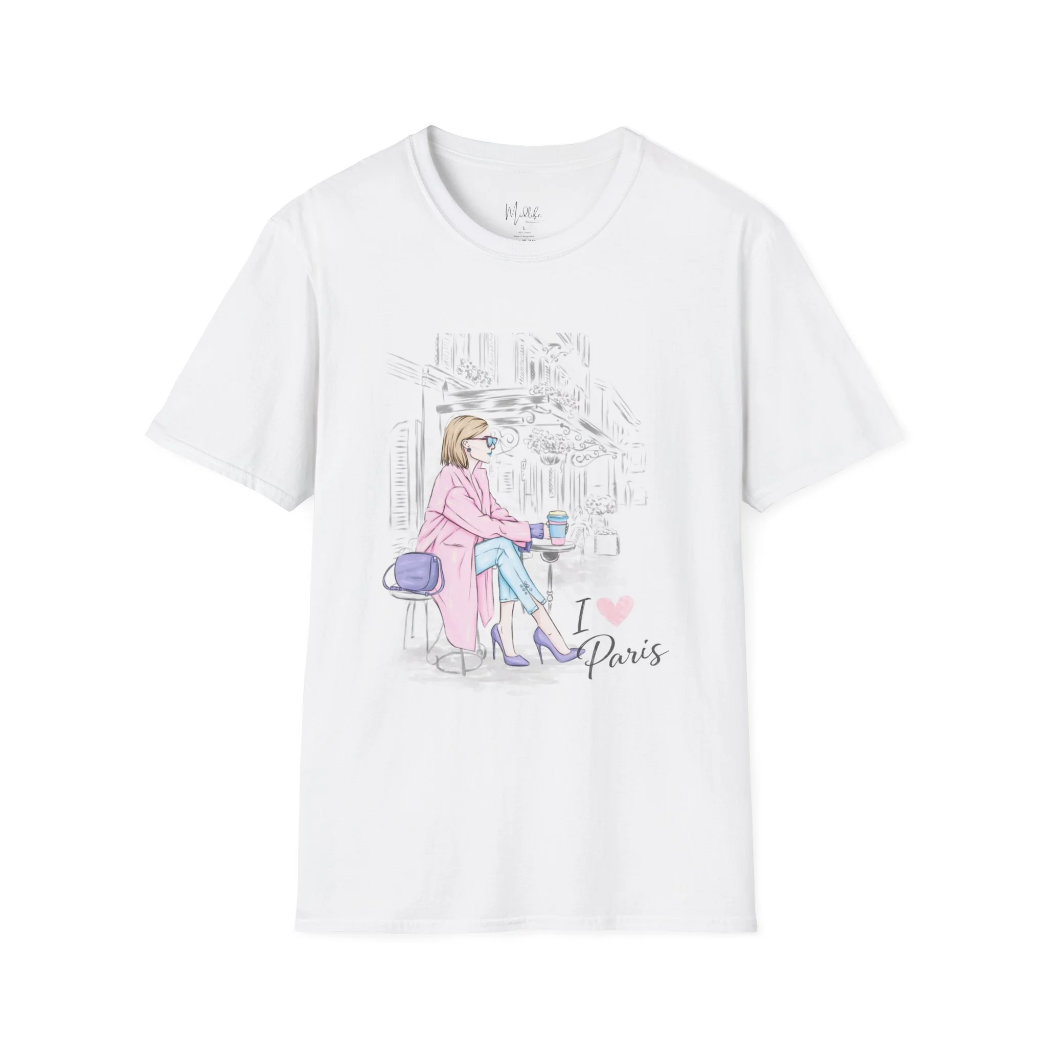 Paris Café Fashion Illustration Tee — 'Slow Mornings' Women's Graphic T-Shirt