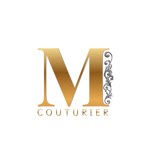 Gold letter 'M' with decorative swirling design on the right side, set against a black background.